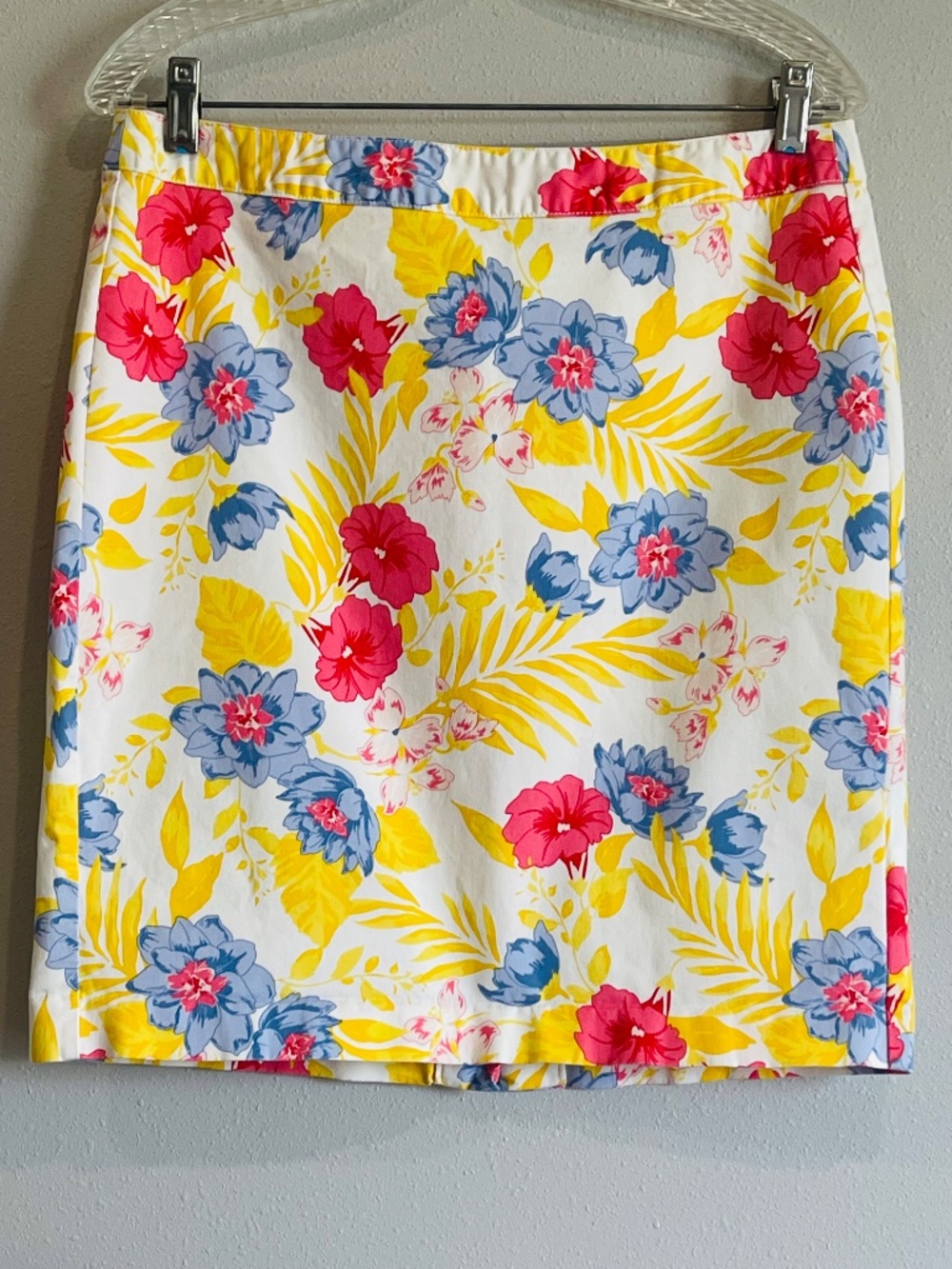 Old Navy Hawaiian Floral Pencil Skirt 10 Like New Cotton Stretch